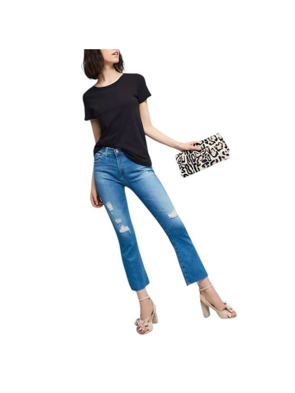 Anthro AG Adriano Goldschmied The Jodi Crop high rise slim flare crop jeans 29